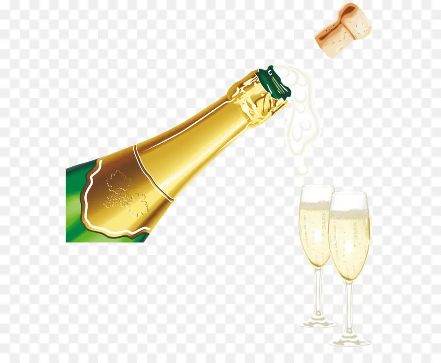шампанское，Новый год PNG