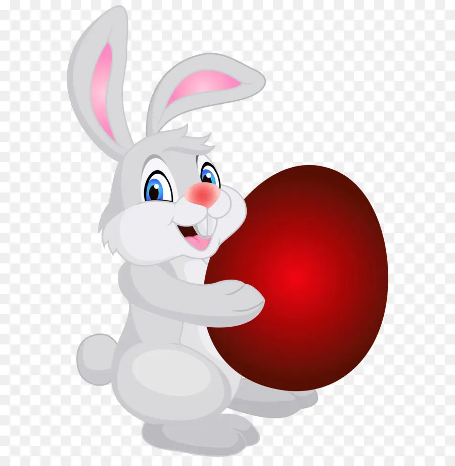 пасхальный кролик，красный Пасха яйцо PNG