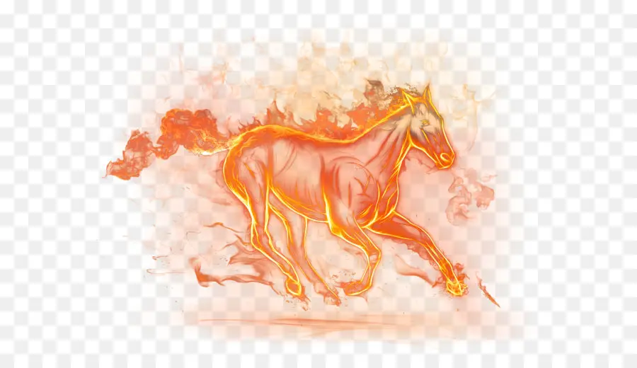 лошадь，огонь PNG