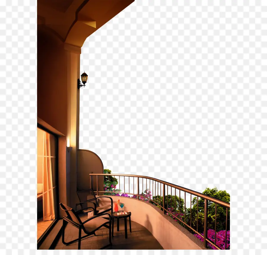 балкон，пейзаж PNG
