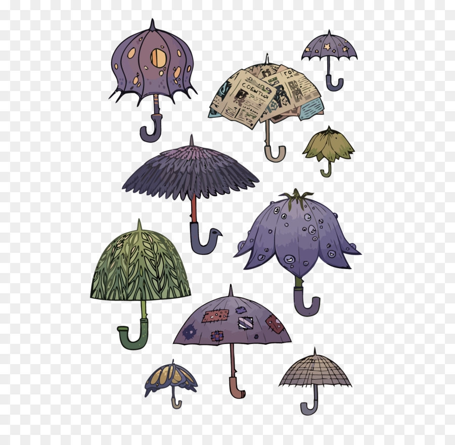 Зонтик с фиолетовыми рисунками зонтиков