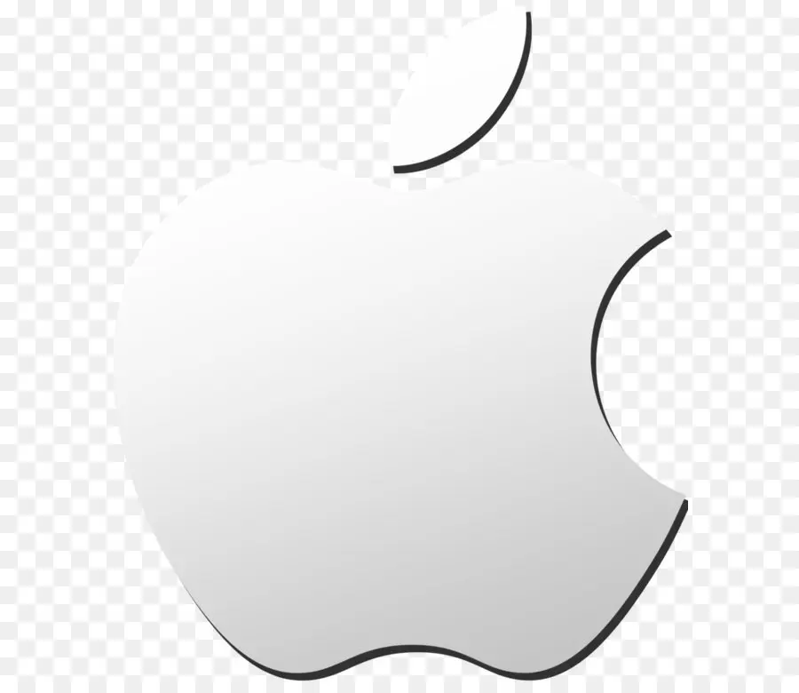 Серебряный логотип Apple，Яблоко PNG