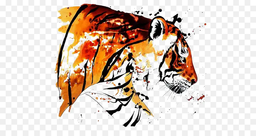 бенгальский тигр，акварельная живопись PNG