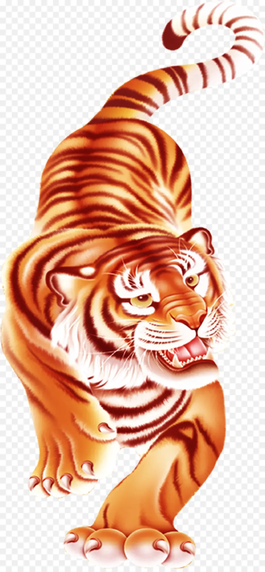 тигр，золотой тигр PNG