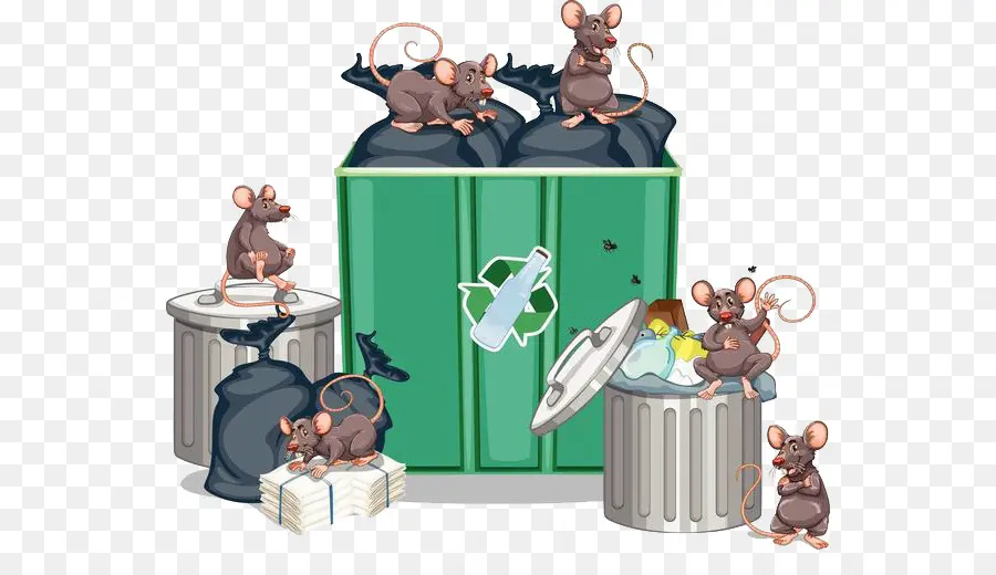 коричневый крыса，контейнер для отходов PNG