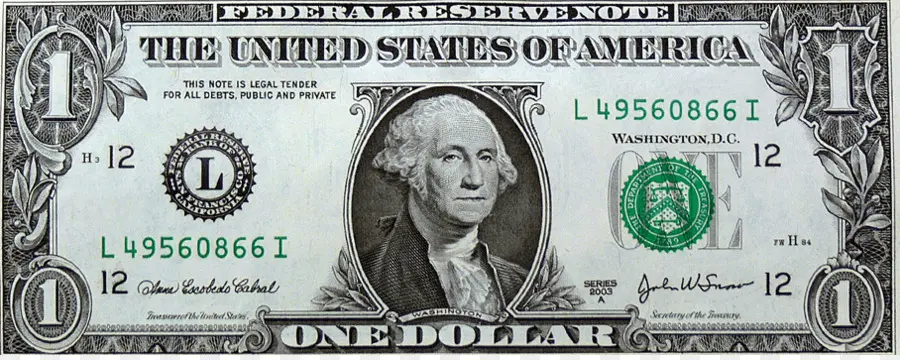 Билл Onedollar США，доллар США PNG