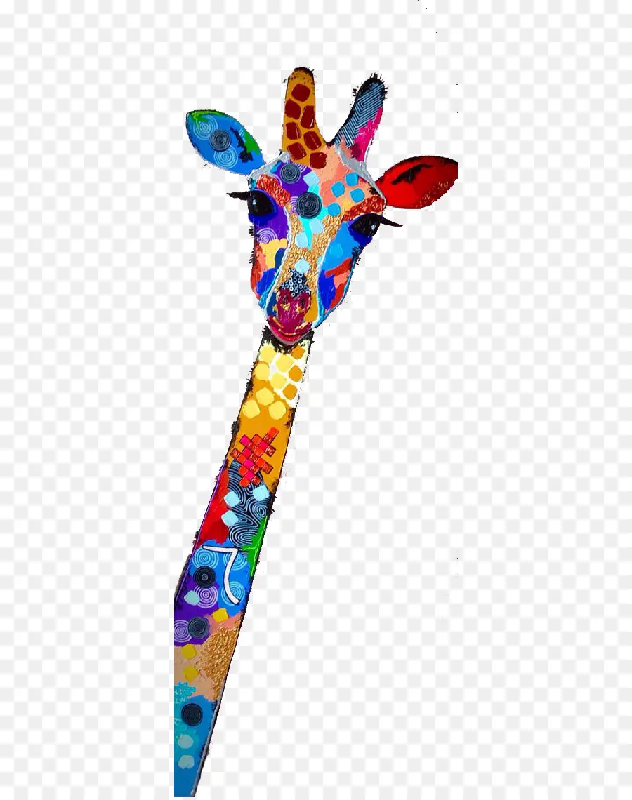 Северный жираф，акварельная живопись PNG