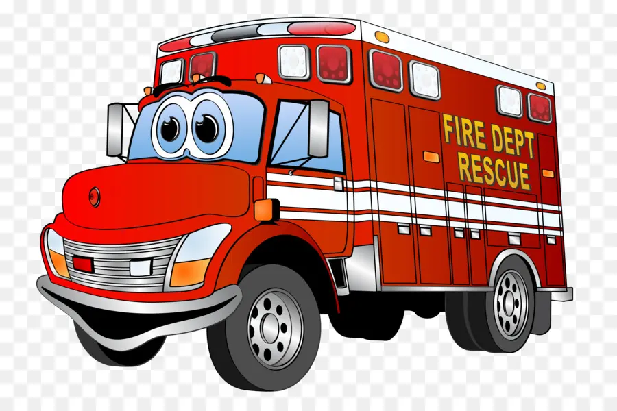 пожарная машина，мультфильм PNG