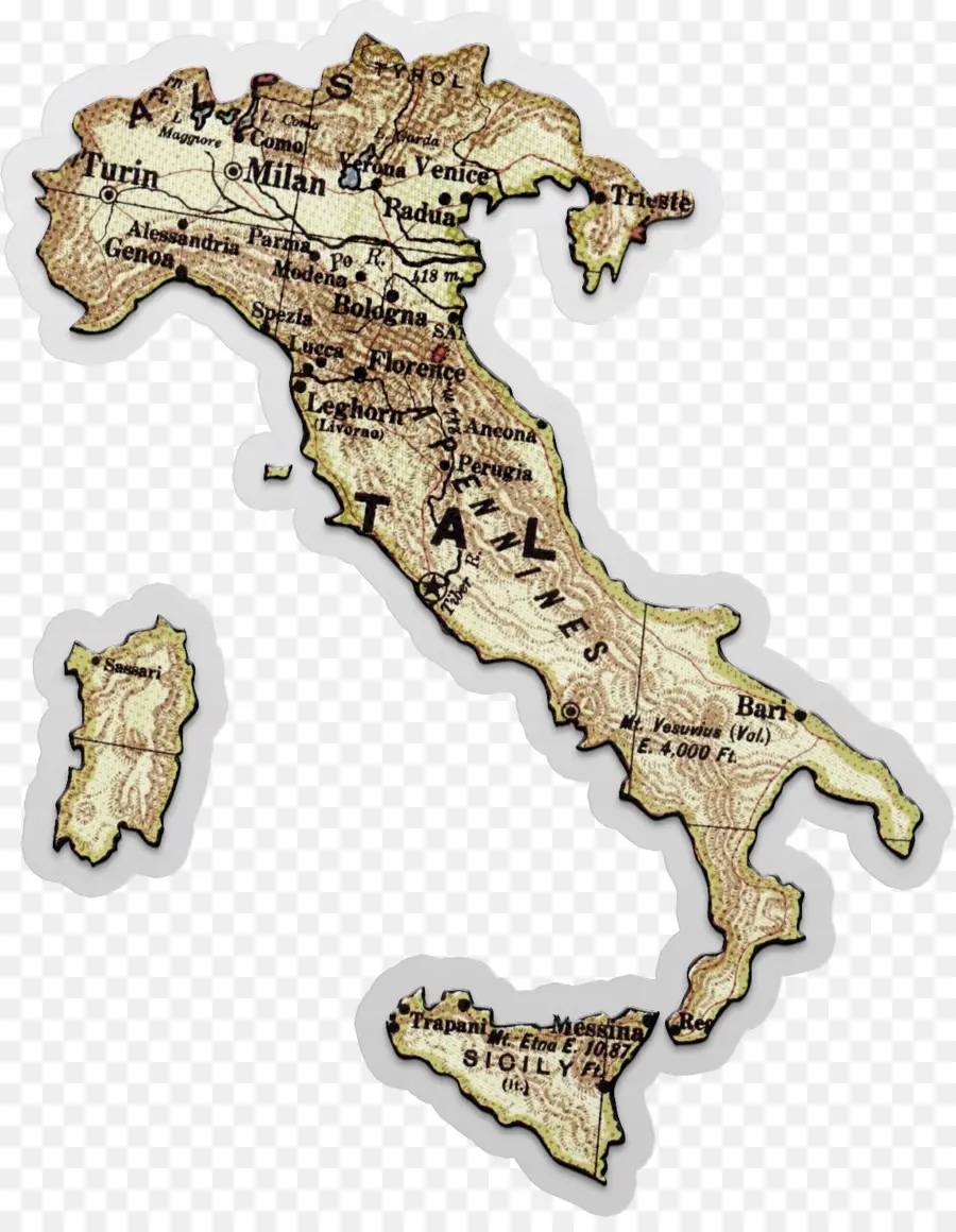 Италия，карте PNG