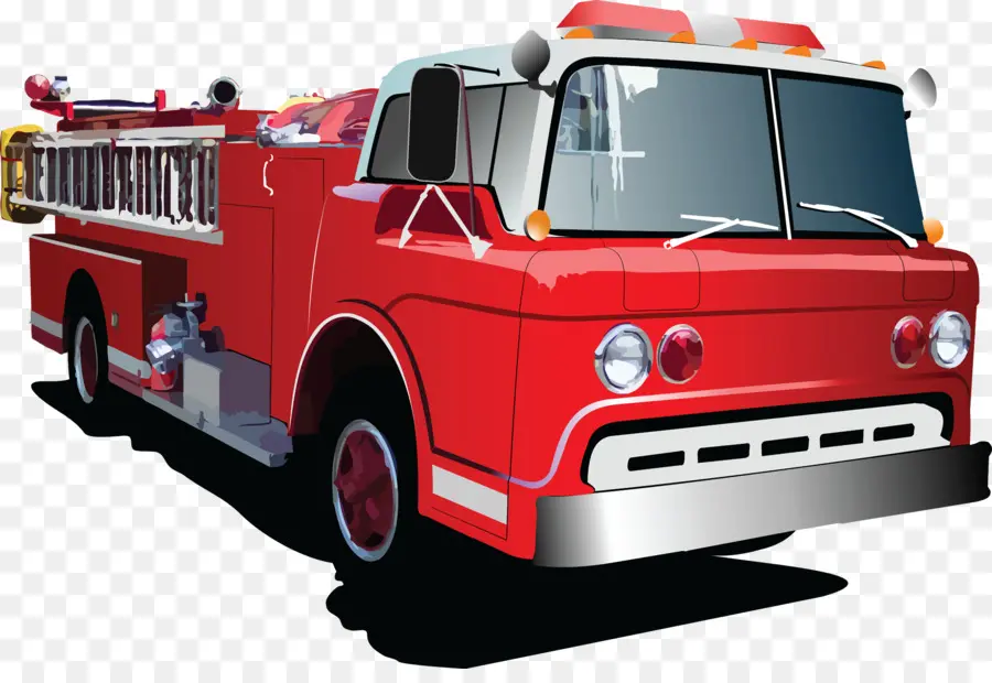 пожарная машина，пожарный PNG