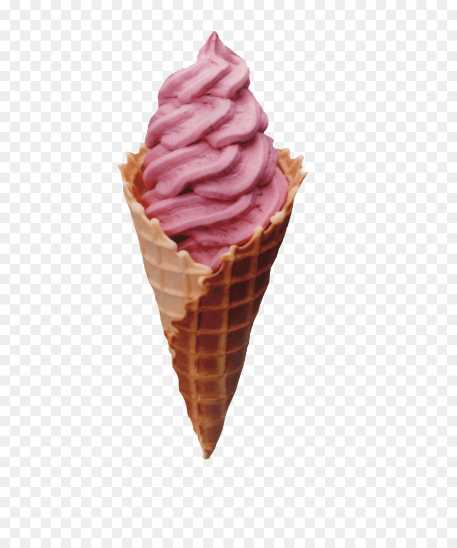 Клубничное мороженое в рожке