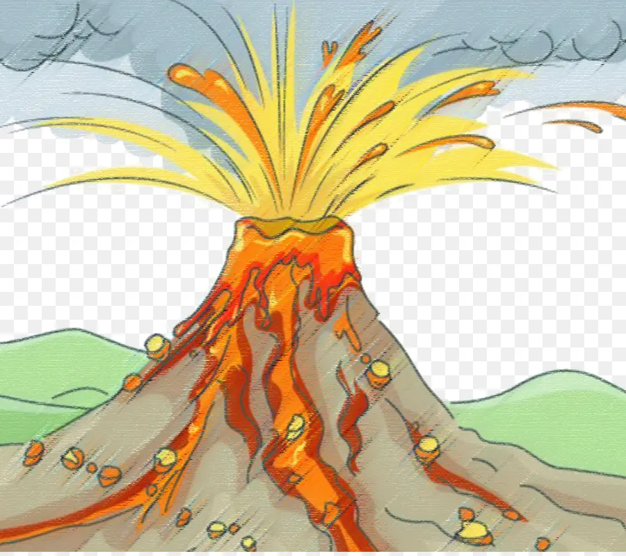 вулкан，вулканический пепел PNG