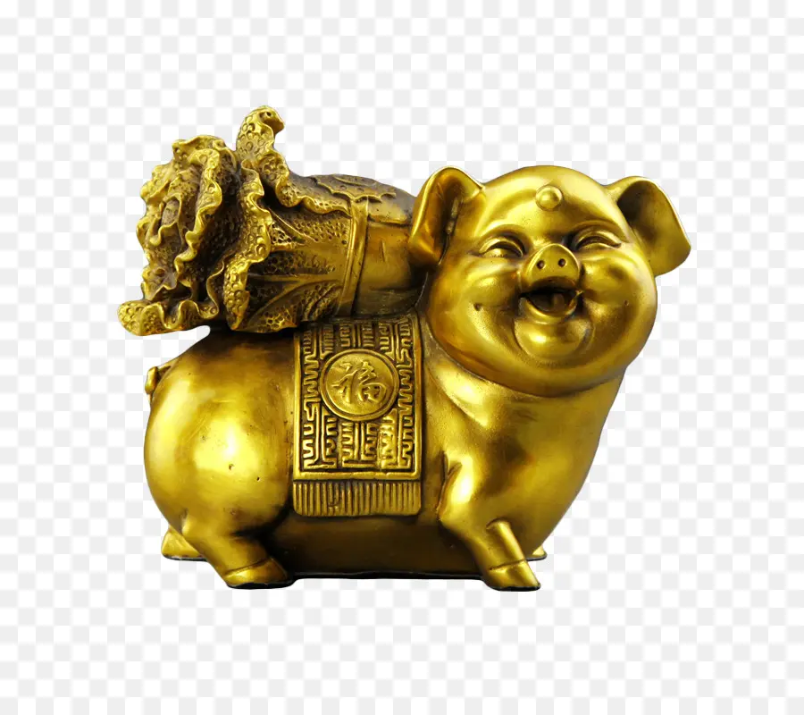 домашняя свинья，золото PNG