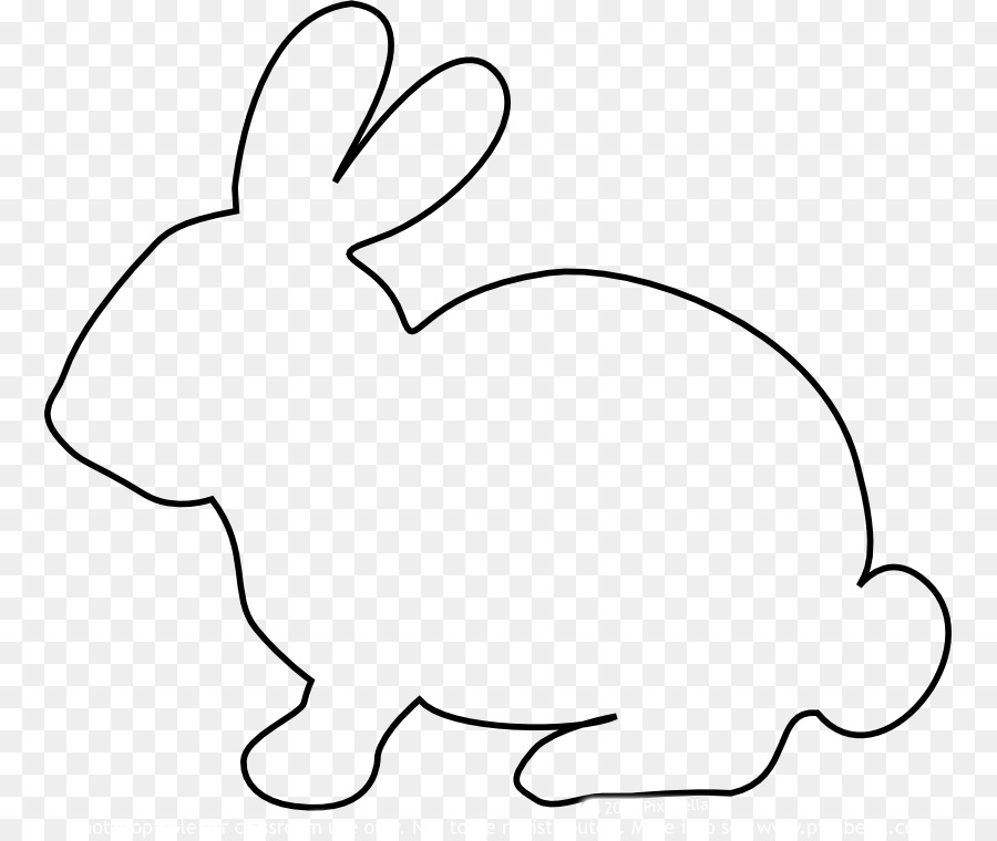 Шаблон пасхального кролика. Контур фигуры зайца. Трафарет зайчика для рисования. Силуэт зайца.