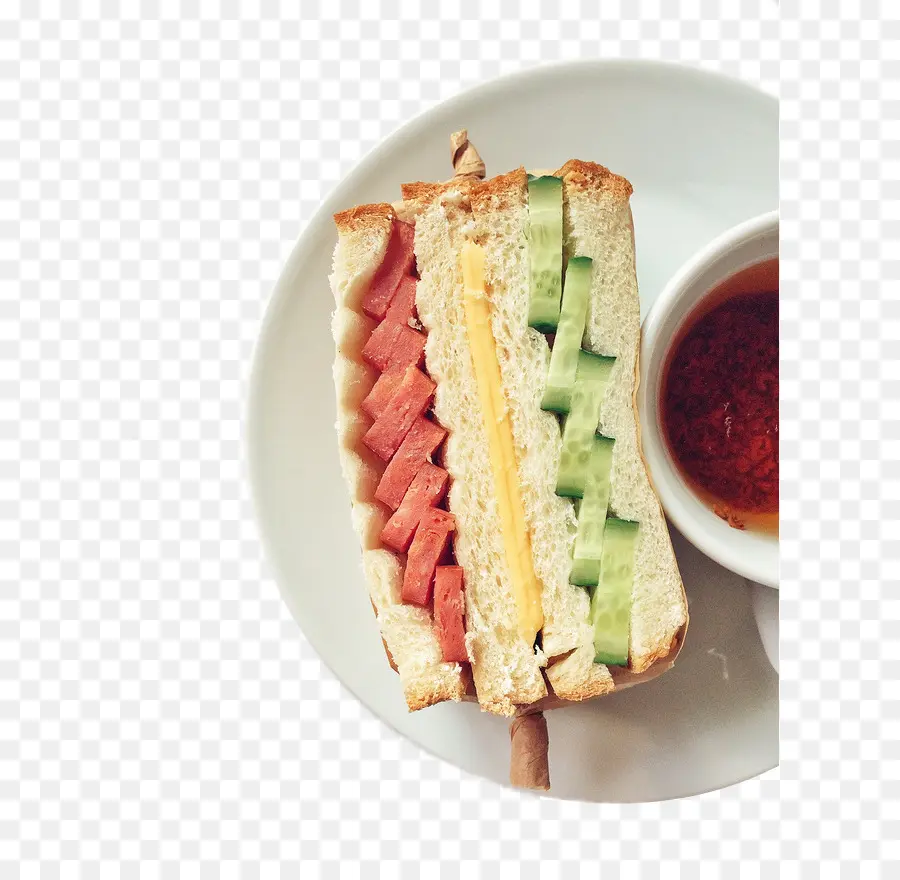 бутерброд на завтрак，окорок PNG