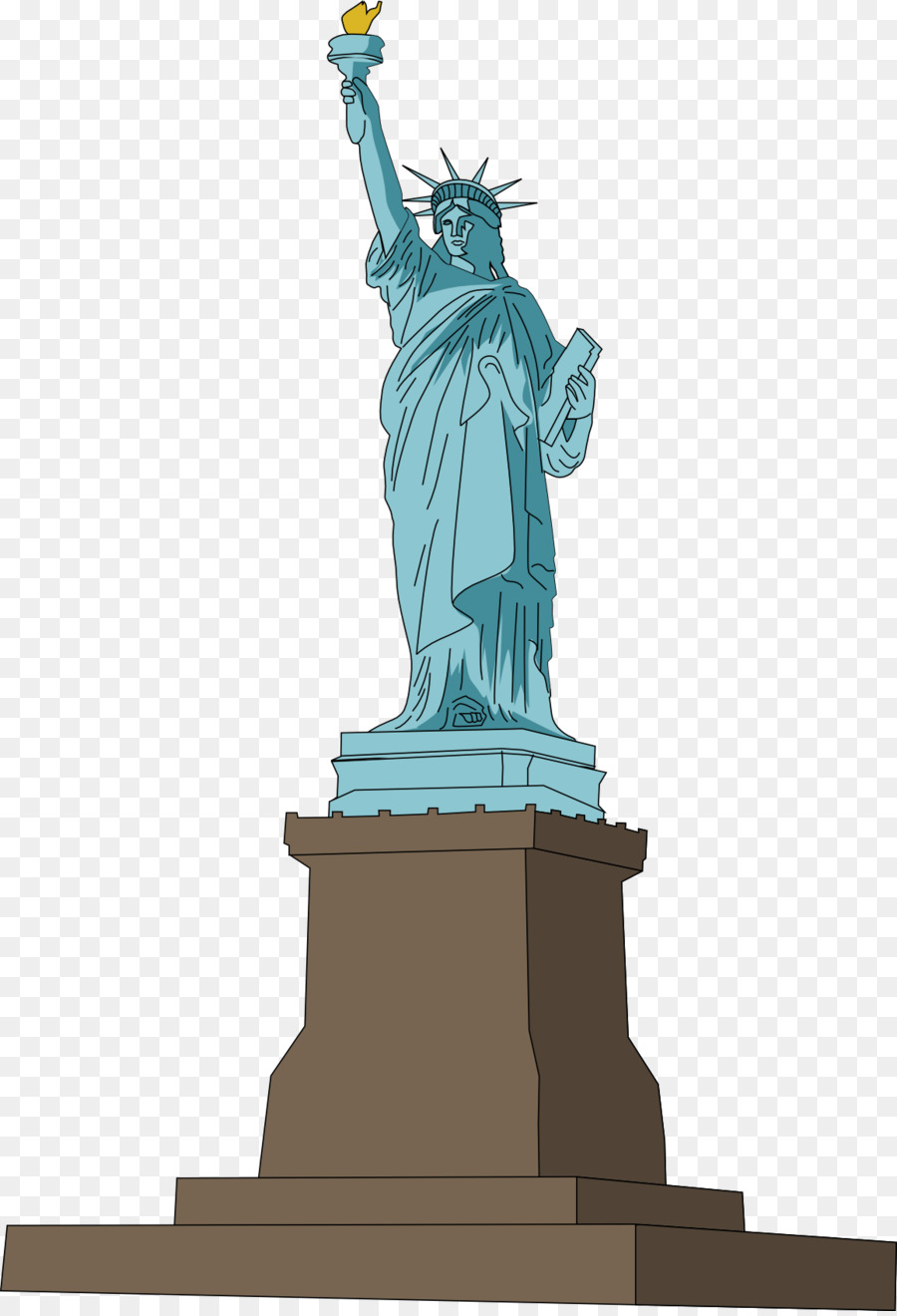 Статуя свободы Нью-Йорк на белом фоне