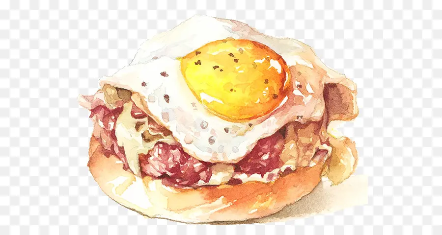 завтрак，сэндвич с яйцом PNG