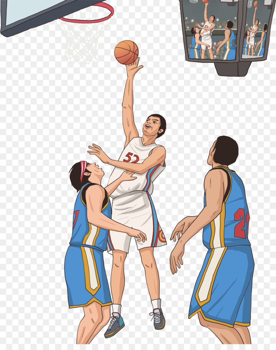 Рисунок баскетболисты на игре