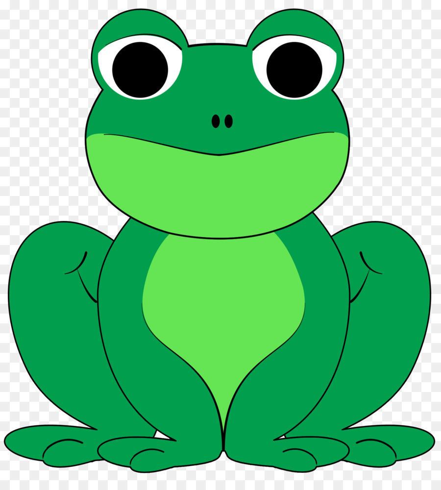 Зеленая лягушка мультяшная