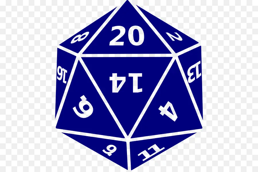 Синий кубик D20，Кости PNG