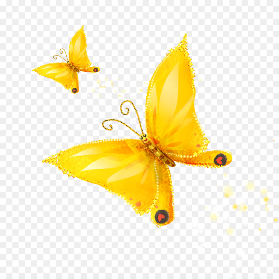 Желтые бабочки рендер