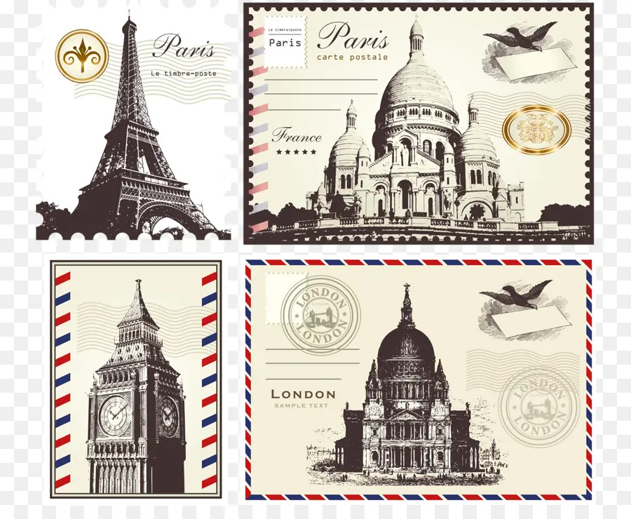 Париж，почтовая марка PNG