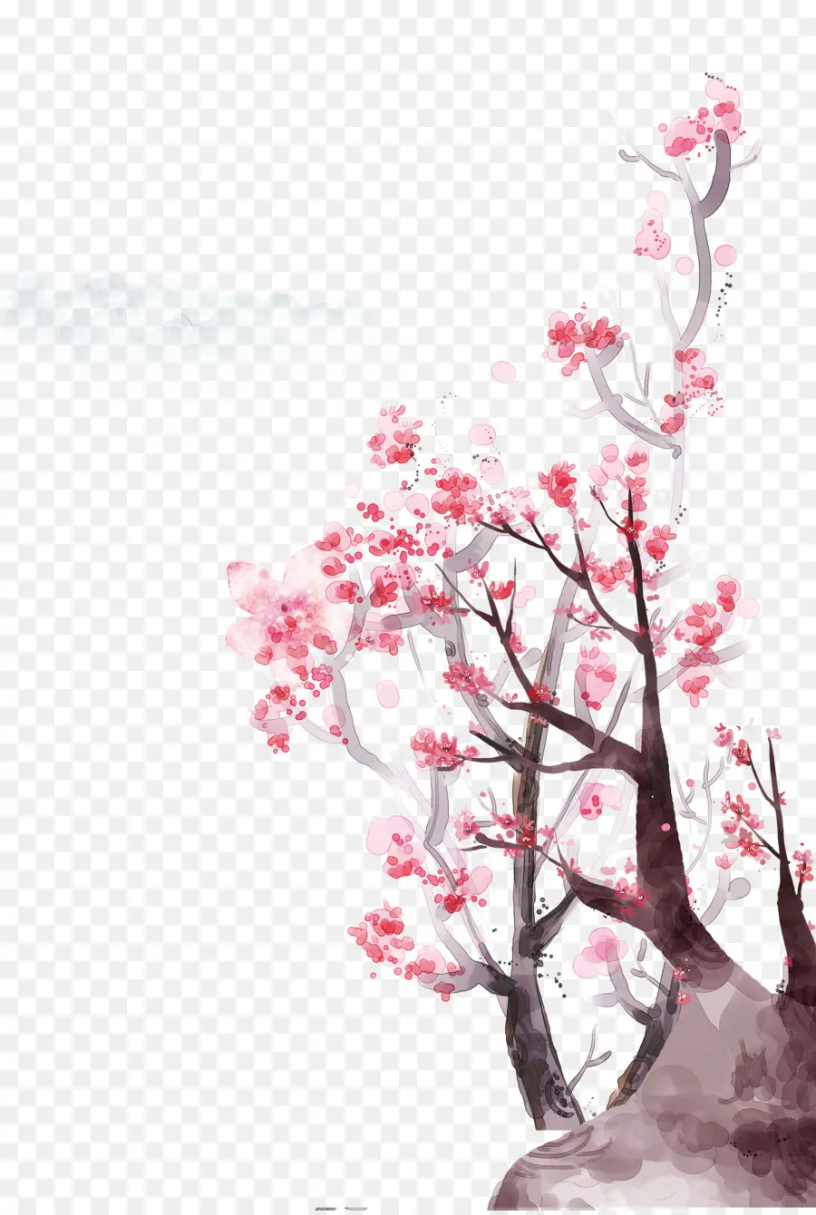 цветение персиковых деревьев，плакат PNG