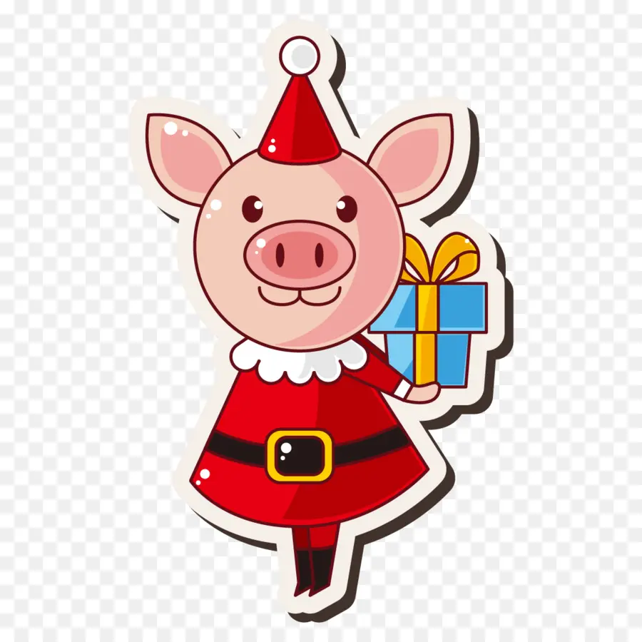 домашняя свинья，Санта Клаус PNG