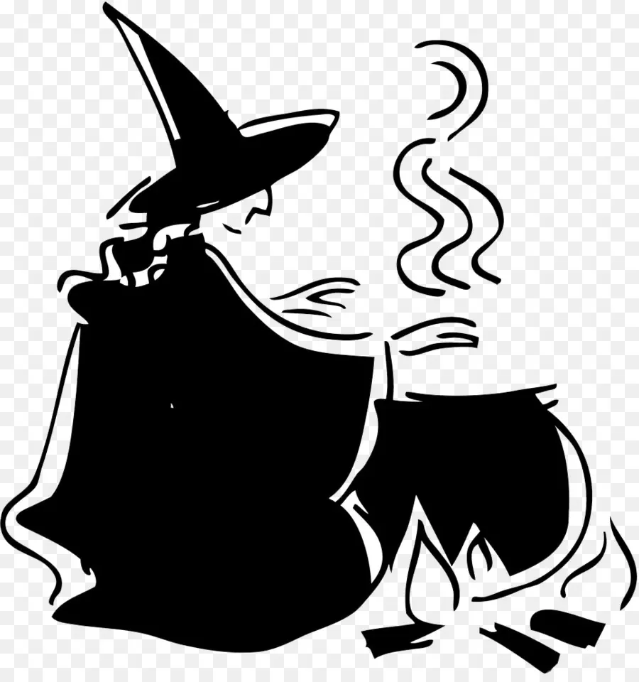 страшная ведьма，котел Хеллоуин PNG