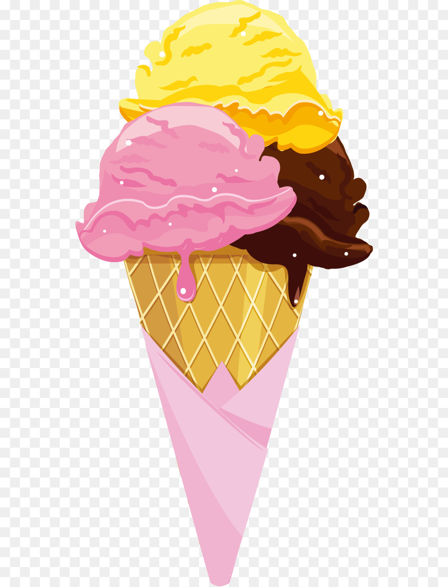 Мороженое в рожке мультяшное