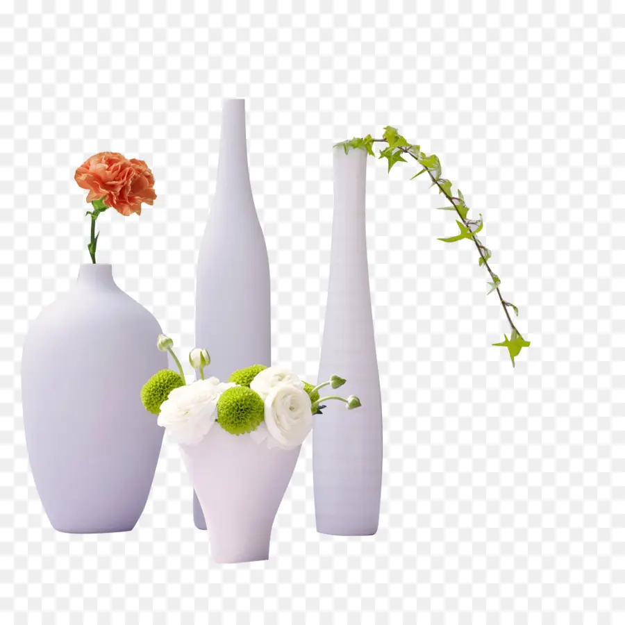ваза，цветочный дизайн PNG