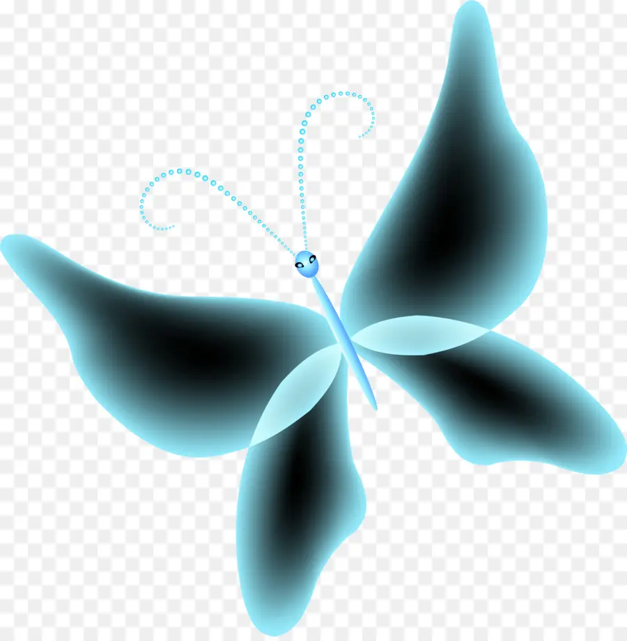 бабочка，синий PNG