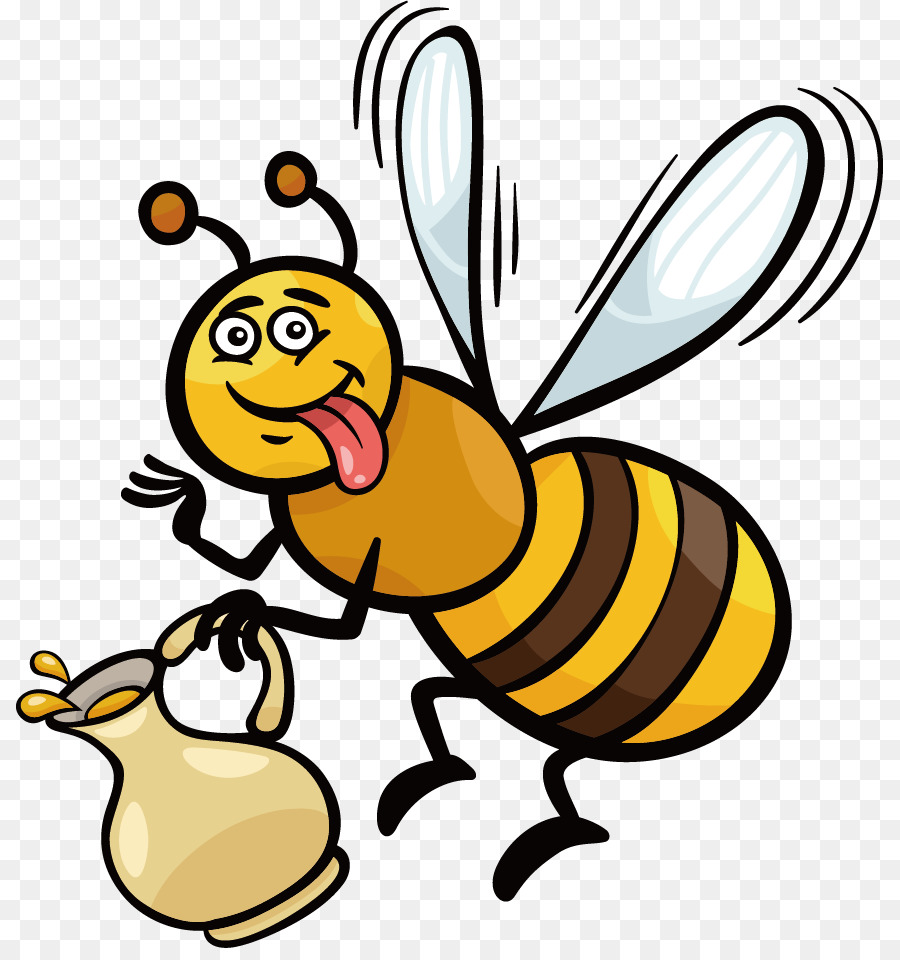 Рисунок пчелы с медом карандашом