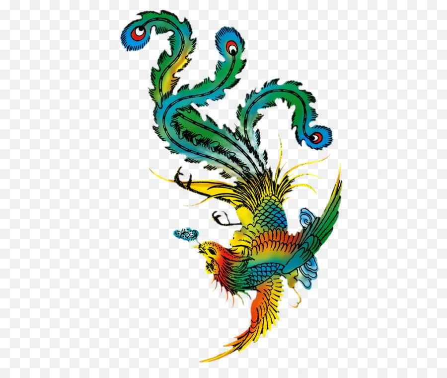 фэнхуан，китайский дракон PNG