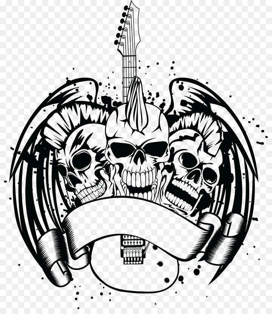 Панк череп на гитару