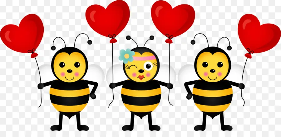 Пчелка，сердце PNG