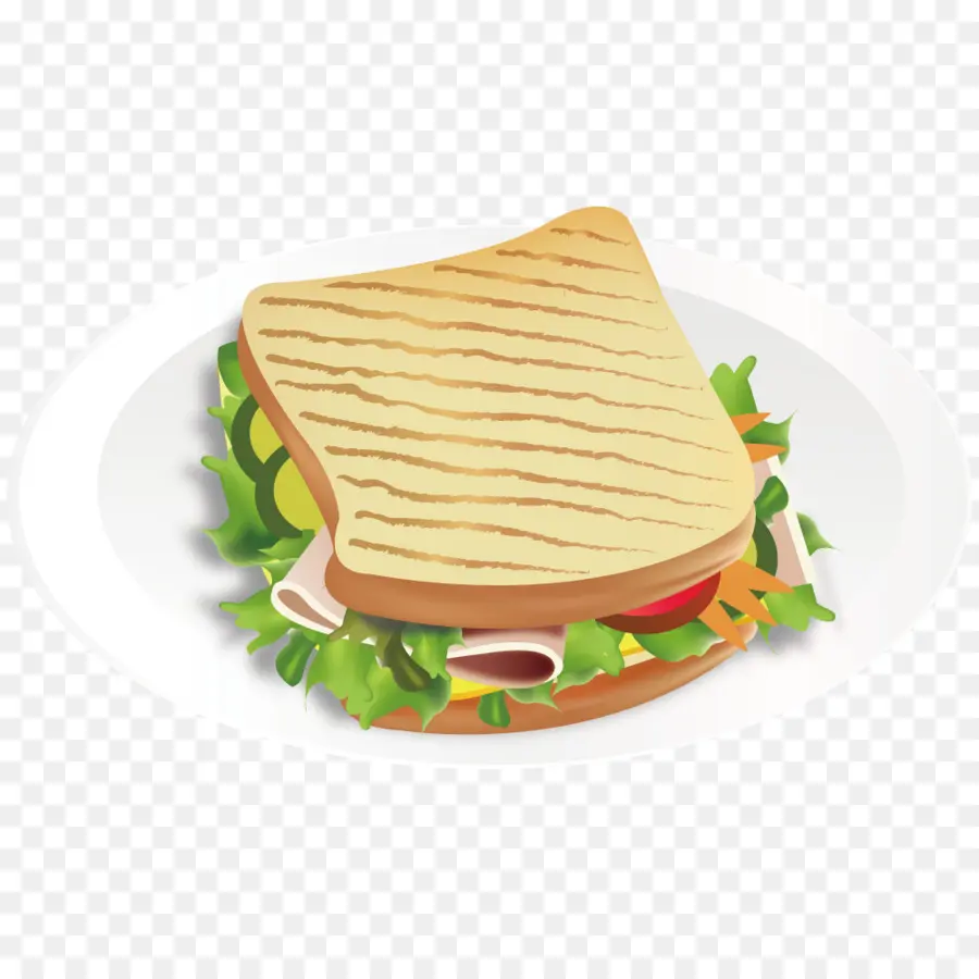 сэндвич с ветчиной и сыром，тост PNG