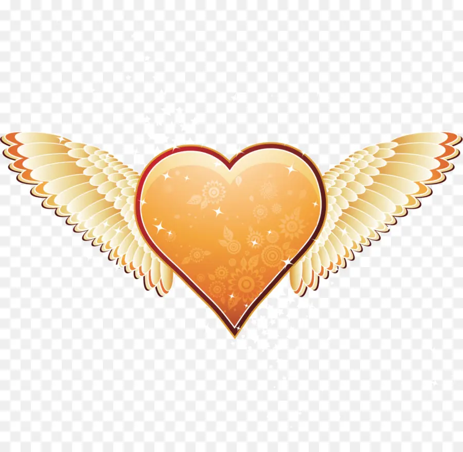 сердце，ангел PNG