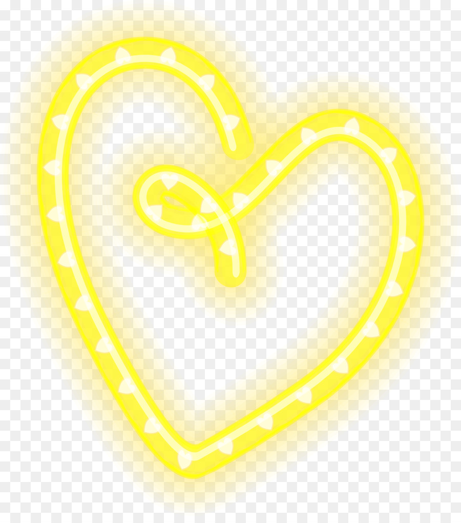 желтый，сердце PNG