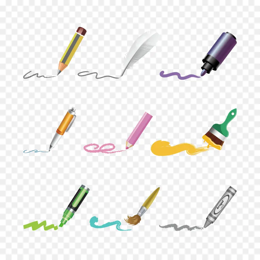 ручка，цветной карандаш PNG