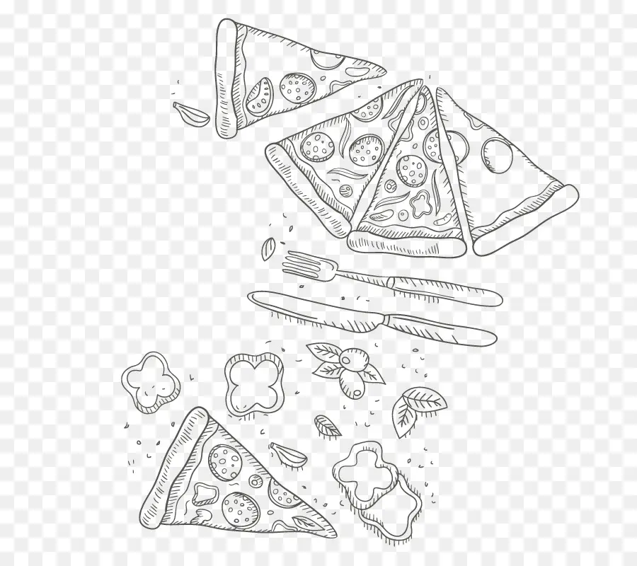 пицца，нож PNG