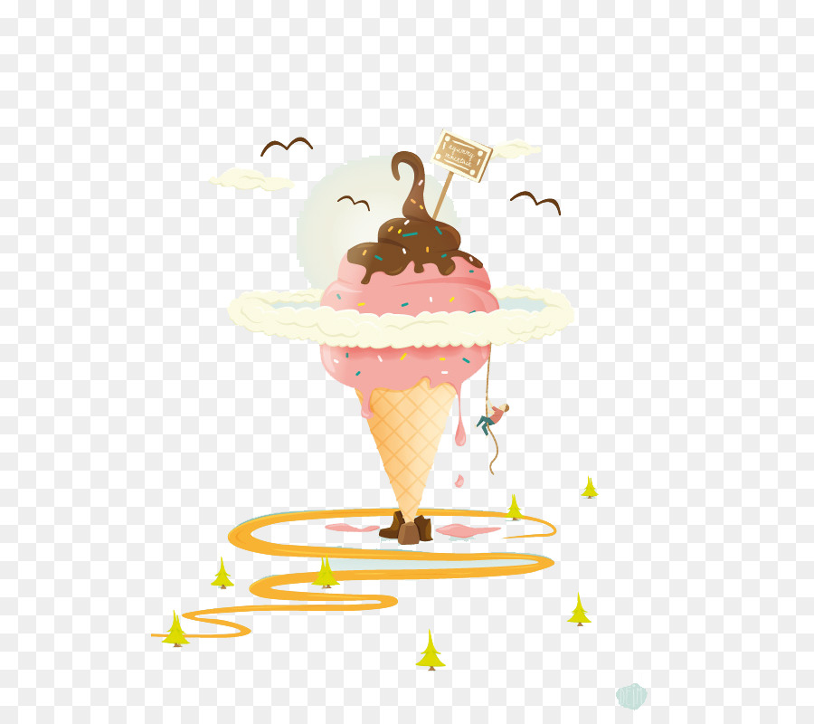 мороженое，мультфильм PNG