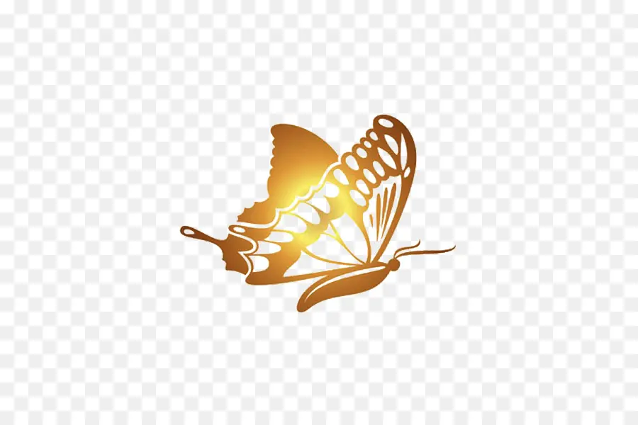 бабочка，золото PNG