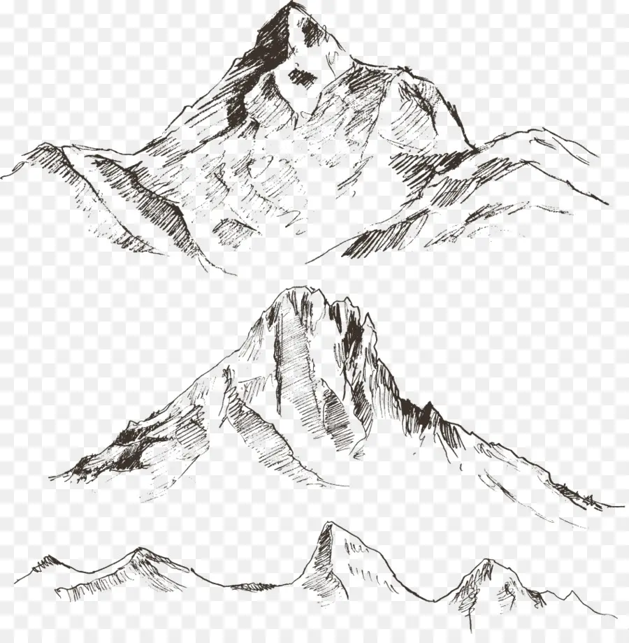 рисунок，горы PNG