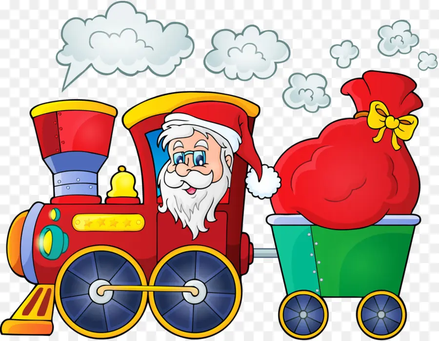 поезд，Санта Клаус PNG