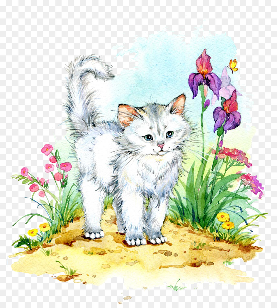Иллюстрация кошки. Из детской книги