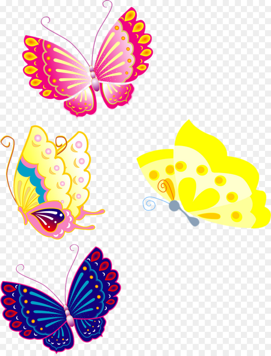 Бабочки на Цветном фоне