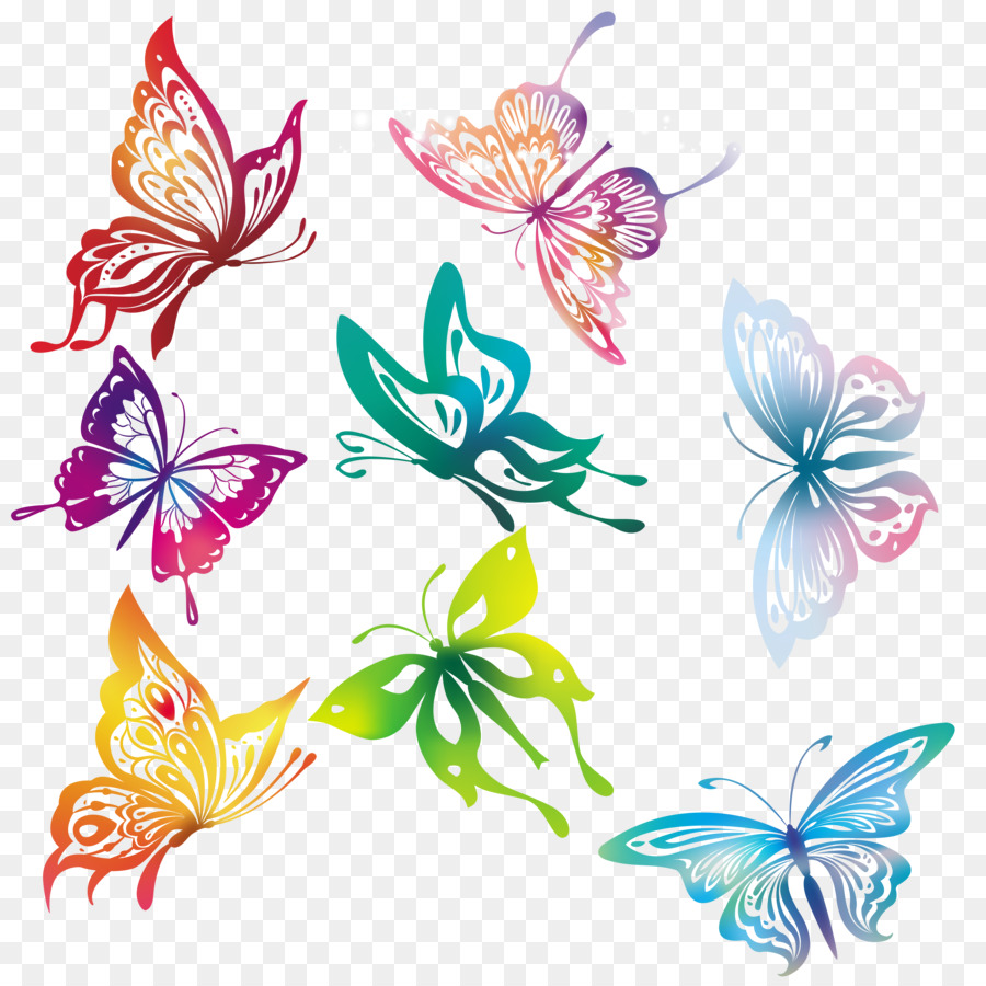 Бабочки разноцветные вектор