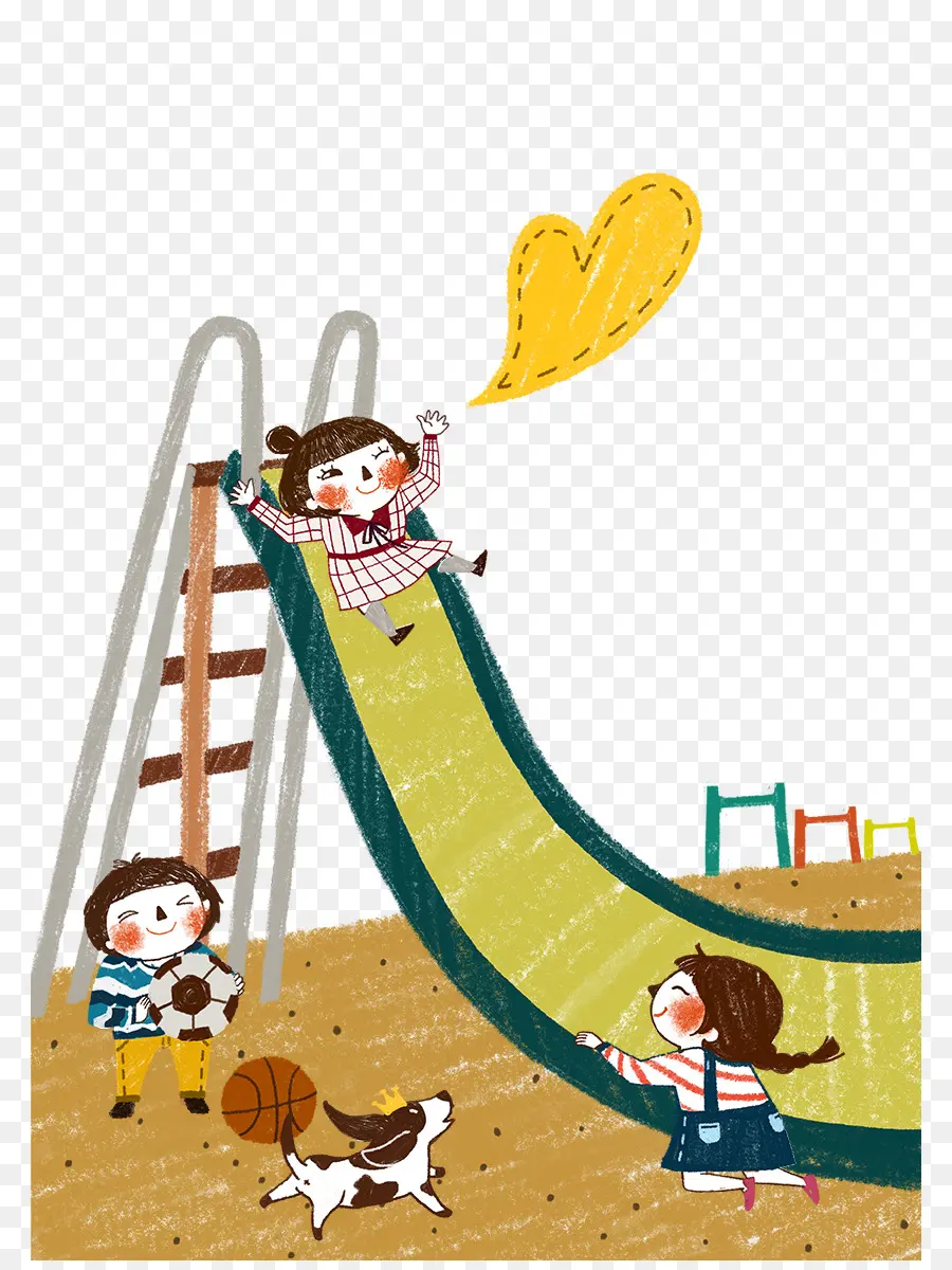 детская площадка слайд，мультфильм PNG
