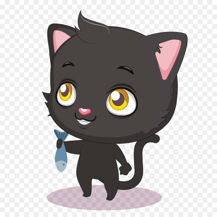 корат，черный кот PNG